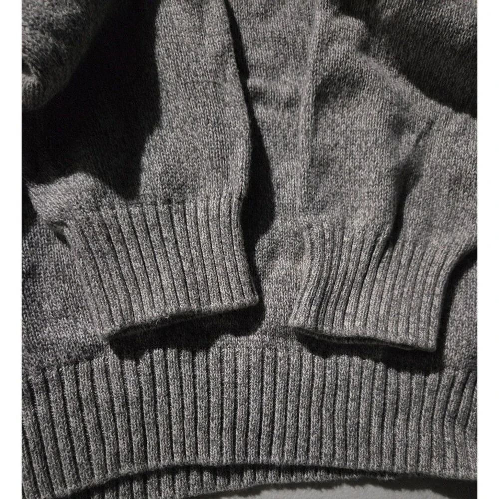 St. John's Bay Men's XL Gray 100% Cotton Knit Crewneck Sweater Pullover Classic